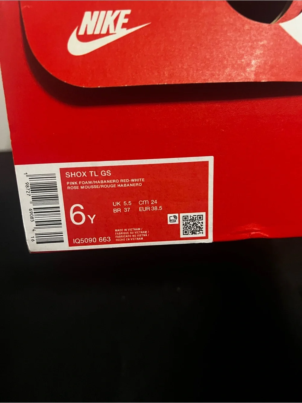 Nike Kids Red and White Shox Mesh Sneakers